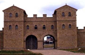 A picture of the gatehouse to the Arbela Roman Fort, which once guarded the mouth of the River Tyne.