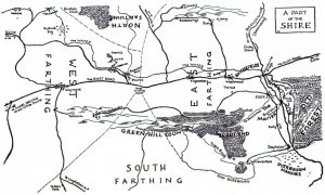 The Shire Map shows several roads that do not appear on the larger map of Middle-earth.