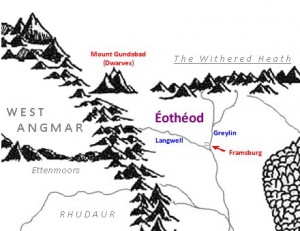 The land of Eotheod lay to the east of the Misty Mountains but had formerly been part of Angmar.