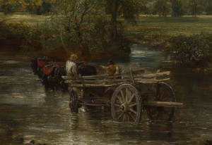 The Hay Wain by John Constable preserves an image of a way of life that is now lost.