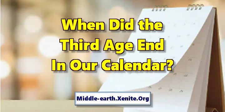 An empty calendar book stands on a desk under the words 'When Did the Third Age End in Our Calendar?'
