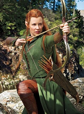 A picture of Evangeline Lilly as Tauriel in 'The Hobbit'.