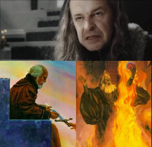 Denethor with and without a beard