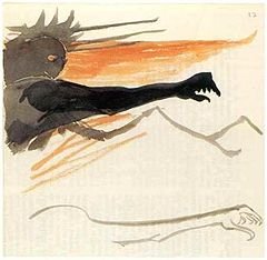J.R.R. Tolkien's own illustration of the spirit of Sauron after he died for the last time.