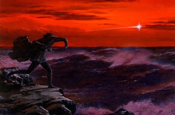 Maglor and the Silmaril, from a painting by Ted Nasmith