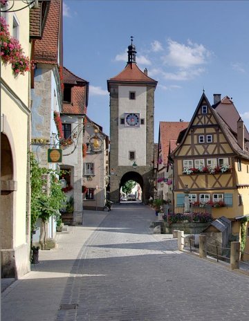Picture of a street in Rothenburg, Germany.