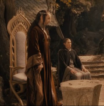 A picture of Elrond and another elf from Rivendell taken from 'The Fellowship of the Ring' movie.