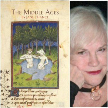 Picture of cover and photo of Dr. Jane Chance for 'The Middle Ages', a book of poems.
